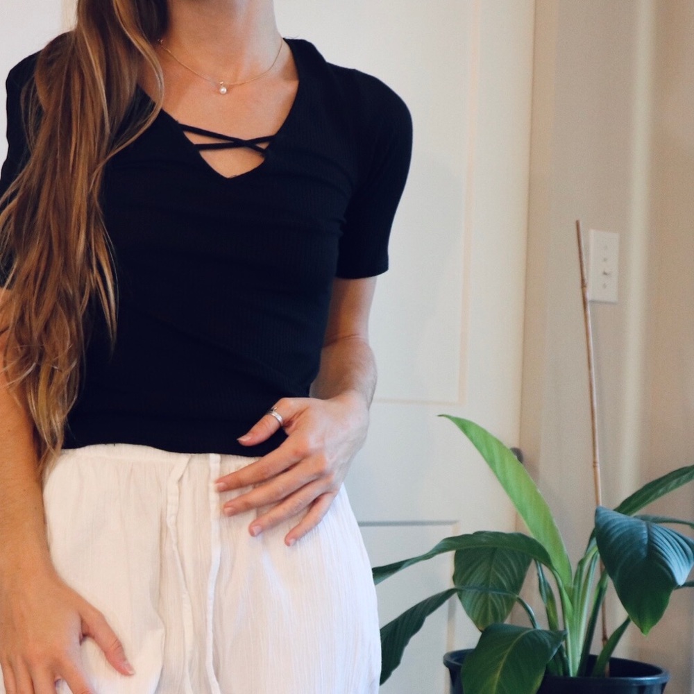 Black Half Sleeve Top